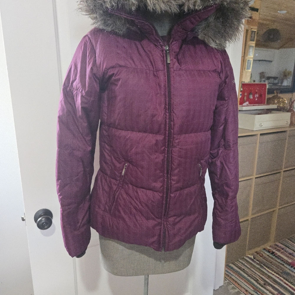 Columbia Plum Purple Puffer Hooded Coat, Size S - Picture 4 of 16